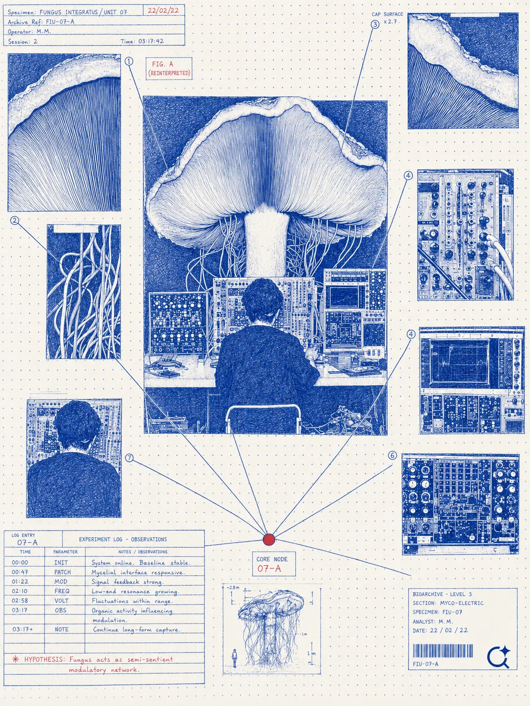 Scientific compute setup illustrated as an instrument bench