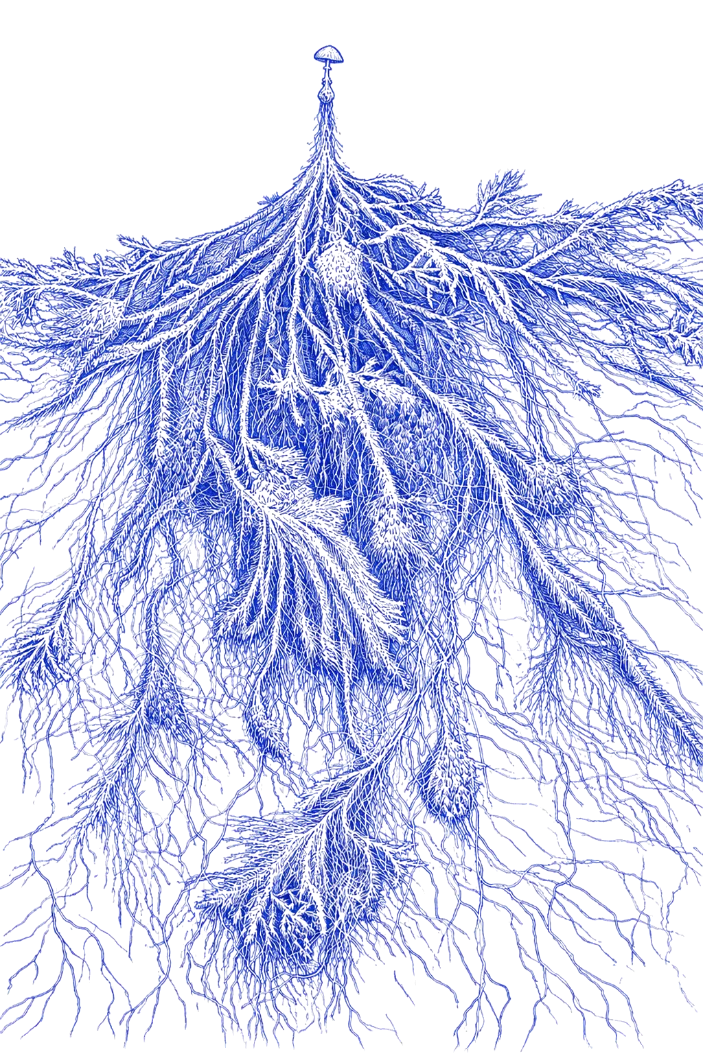 Root-like scientific data structure illustration for notebooks and data